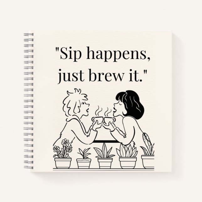 coffee quote  notebook (Front)