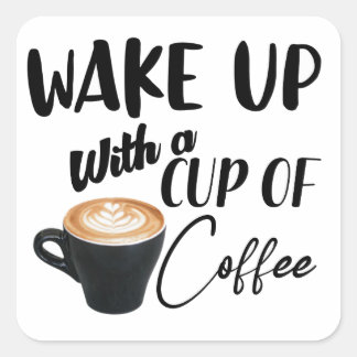 coffee quote square sticker