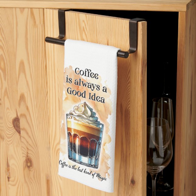 Coffee Quotes Kitchen Decor Towel (Thirds Fold)