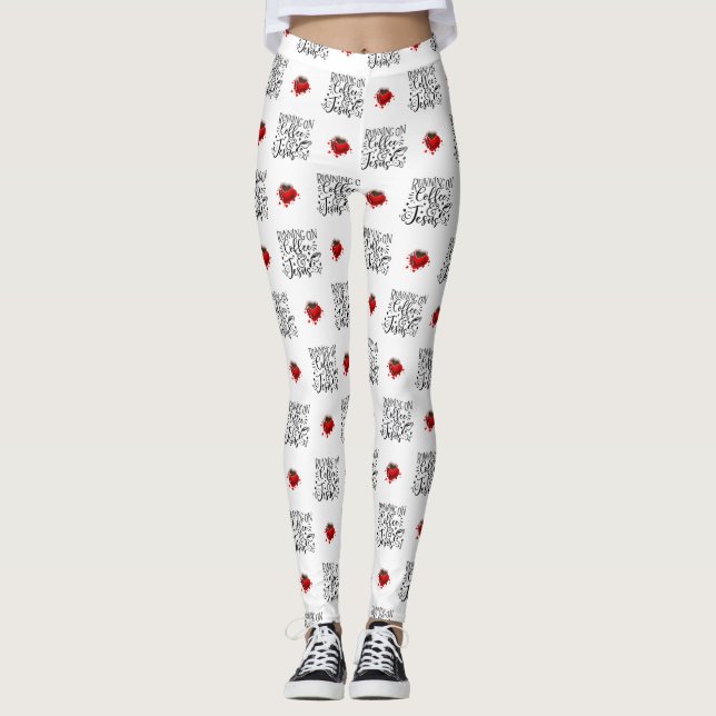 COFFEE QUOTES LEGGINGS (Front)