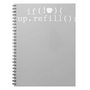 Coffee Refill Smart Coding Software Engineer Notebook