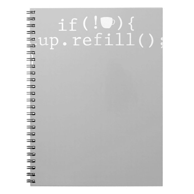 Coffee Refill Smart Coding Software Engineer Notebook (Front)