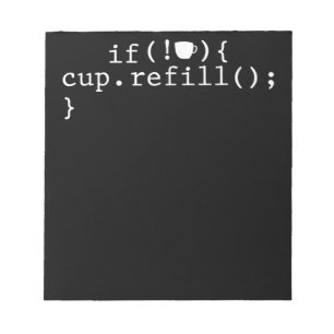 Coffee Refill Smart Coding Software Engineer Notepad