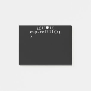 Coffee Refill Smart Coding Software Engineer Post-it Notes