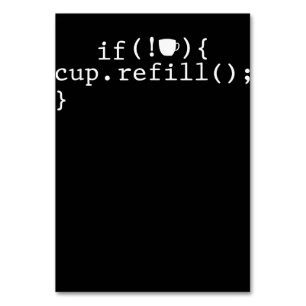 Coffee Refill Smart Coding Software Engineer Table Number