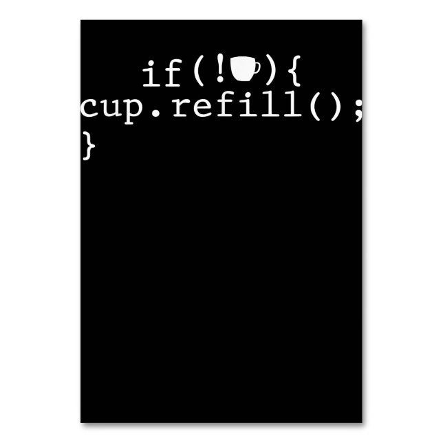 Coffee Refill Smart Coding Software Engineer Table Number (Front)