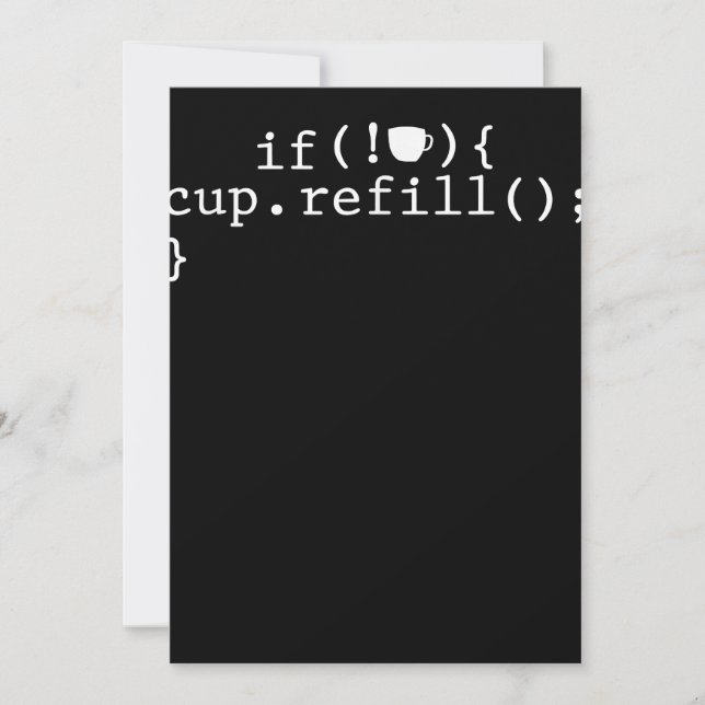 Coffee Refill Smart Coding Software Engineer Thank You Card (Front)