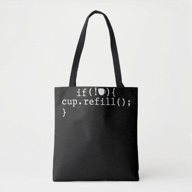 Coffee Refill Smart Coding Software Engineer Tote Bag (Front)