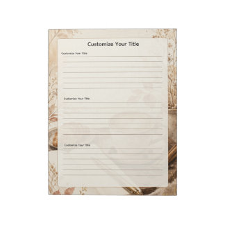 Coffee & Reflection Page (Customizable Titles) Notepad