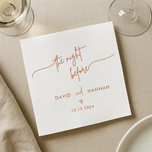 Coffee Rehearsal Dinner The Night Before Wedding Napkin