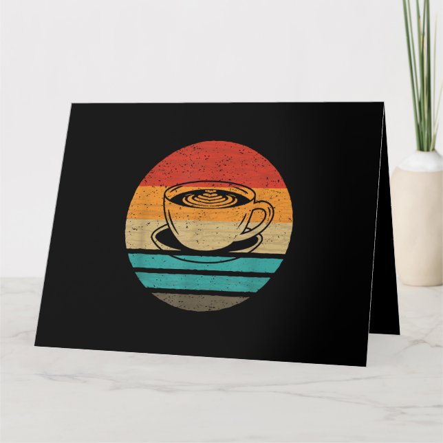 Coffee Retro Style Vintage Card (Front)