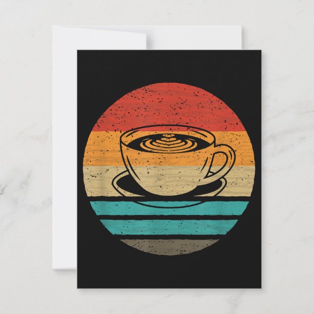 Coffee Retro Style Vintage Card (Front)