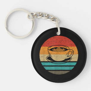 Coffee Retro Style Vintage Keychain