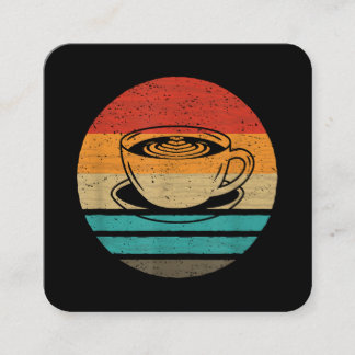 Coffee Retro Style Vintage Square Business Card