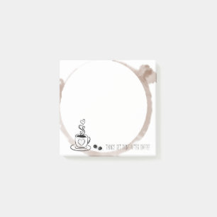 Coffee ring stain post-it notes