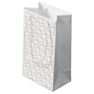 COFFEE Rings Brown White Artisan Fun Small Gift Bag