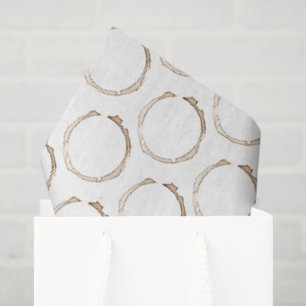 COFFEE Rings Brown White Artisan Fun Tissue Paper
