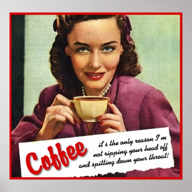 Coffee Rip Your Head Off Imprimer Poster Humour (Devant)