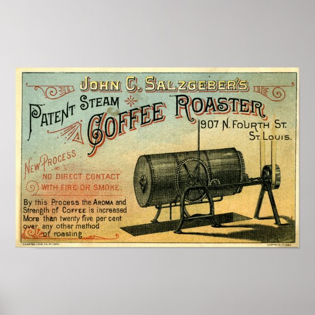 Coffee Roaster 1884 Advertising  Card Poster (Front)