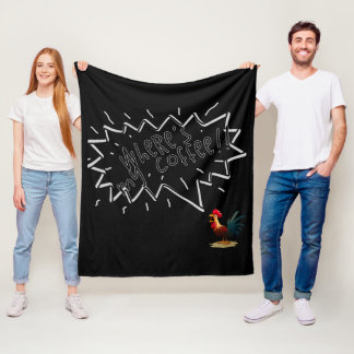 Coffee Rooster Fleece Blanket