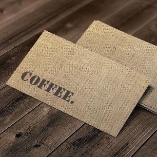 Coffee Rustic Burlap Loyalty Punch Card