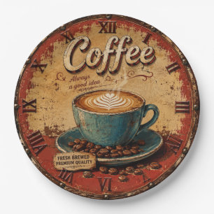 Coffee Rustic Farmhouse Bar Vintage Kitchen  Paper Plate