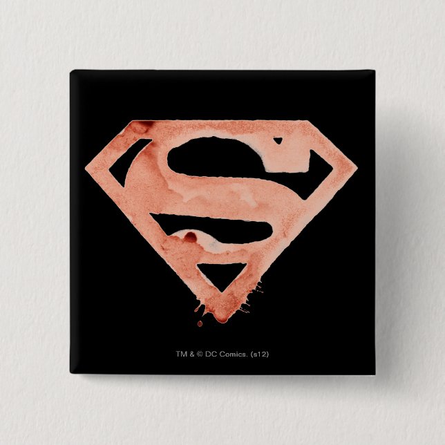 Coffee S Symbol - Red 2 Inch Square Button (Front)