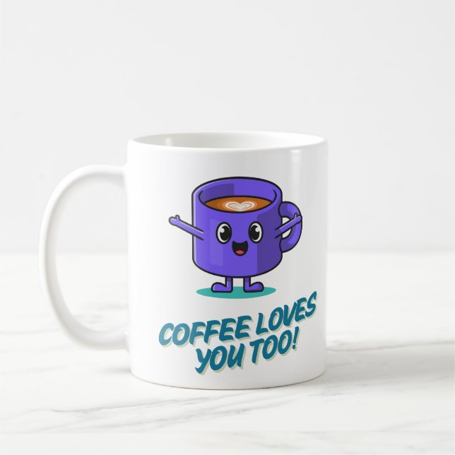 Coffee’s Warm Embrace Coffee Mug (Left)