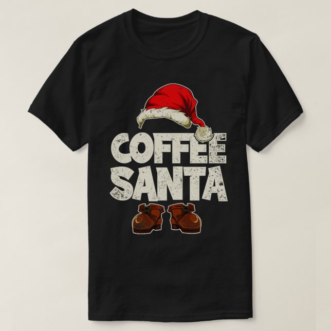 Coffee Santa Claus Christmas Xmas T-Shirt (Design Front)