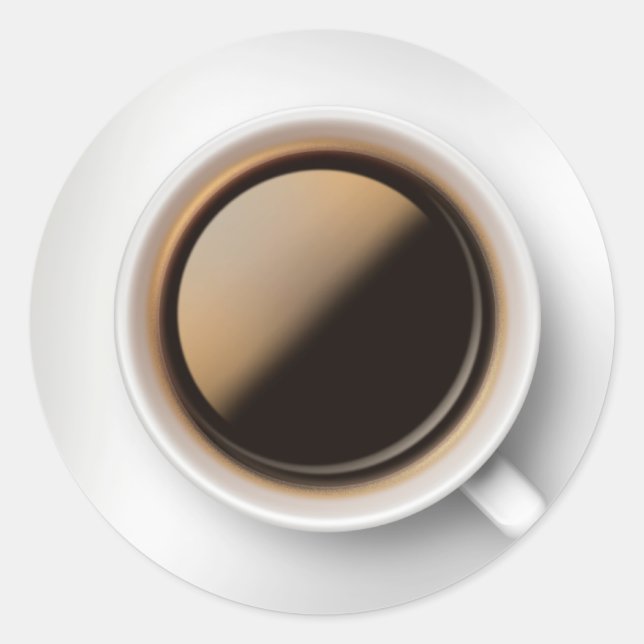 Coffee & Saucer Classic Round Sticker (Front)