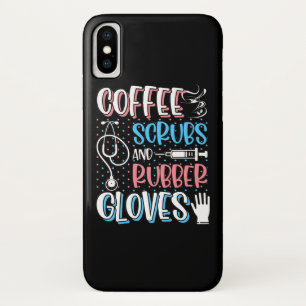COFFEE SCRUBS RUBBER GLOVES RN Registered Nurse Case-Mate iPhone Case