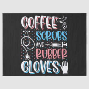 COFFEE SCRUBS RUBBER GLOVES RN Registered Nurse Tissue Paper