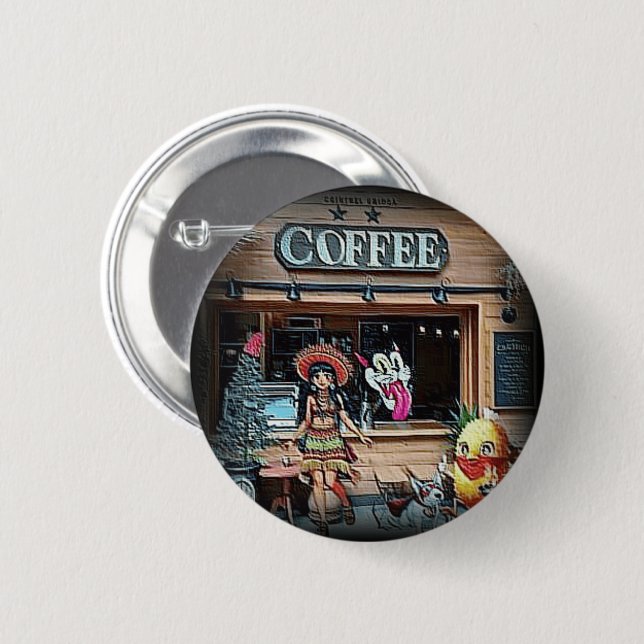 COFFEE SHOP 2 INCH ROUND BUTTON (Front & Back)