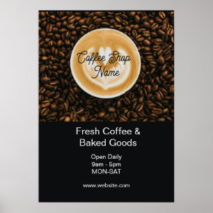 Coffee Shop Banner Sign  Cafe Grand Opening poster