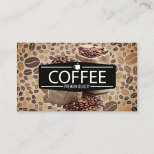 Coffee Shop Barista Bag of Coffee Beans Business Card