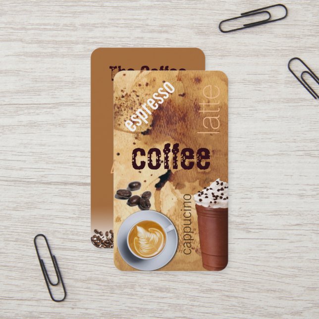 coffee shop business card (Front/Back In Situ)