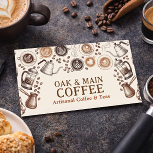Coffee Shop Business Card Rustic Cafe Espresso