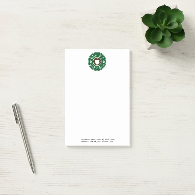 Coffee shop business logo custom post-it notes (Office)