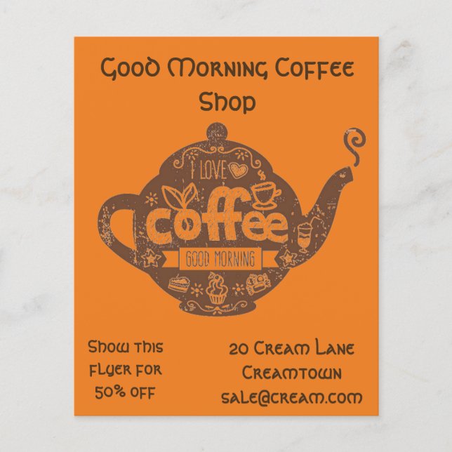 Coffee Shop cafe advertisement Flyer (Front)