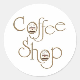 Coffee Shop Classic Round Sticker