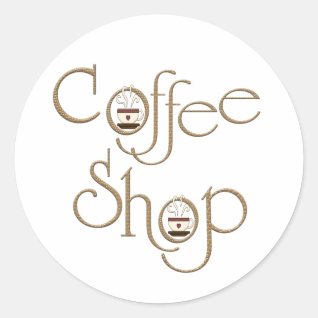 Coffee Shop Classic Round Sticker (Front)