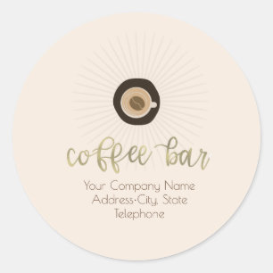 Coffee Shop Coffee Bar Gold Business Label