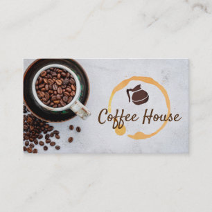 Coffee Shop Coffee Pot Coffee Beans Business Card
