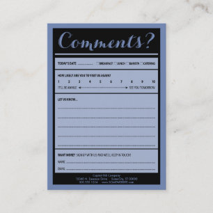 coffee shop comment card