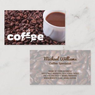 Coffee Shop   Cup and Beans Business Card