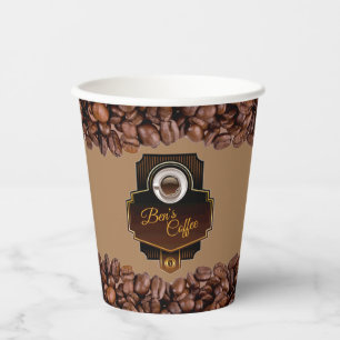 Coffee Shop Custom Business Name  Paper Cups