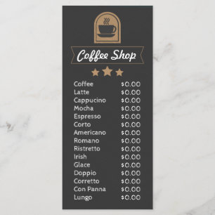 Coffee Shop customizable add photo menu template