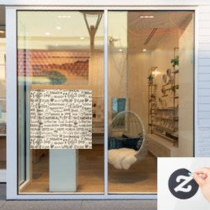 coffee shop decals, modern  window cling