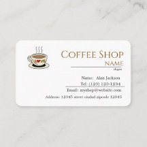 coffee shop editable business cards