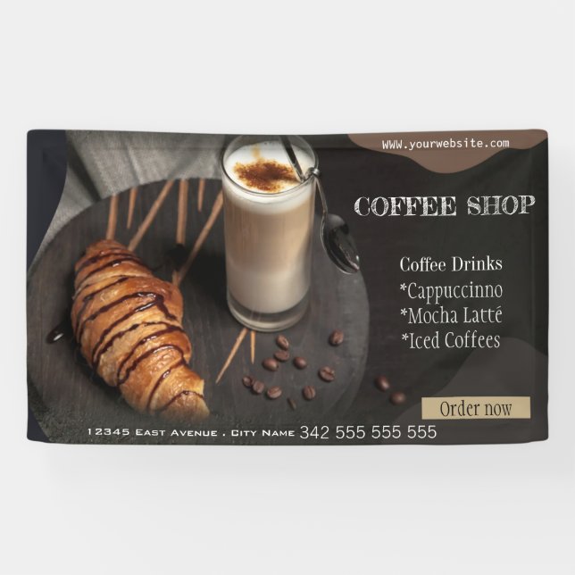 coffee shop espresso cafe drinks modern Business B Banner (Horizontal)